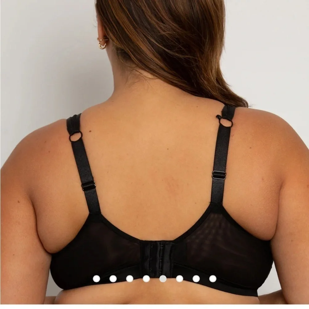 2/$30 Curvy Couture Black Sheer Mesh Bralette size large